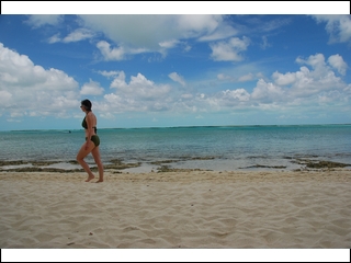 #2 Author walking on the beach at Tiamo