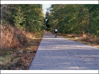 biking away in Florida, on the Nature Coast Greenway Trail