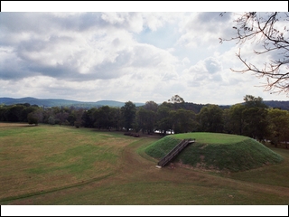 a mound at Etowah, viewed from atop another